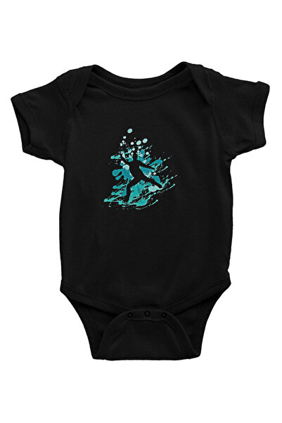 Darkhane Ice Skating Black Unisex Baby Bodysuit - Zıbın