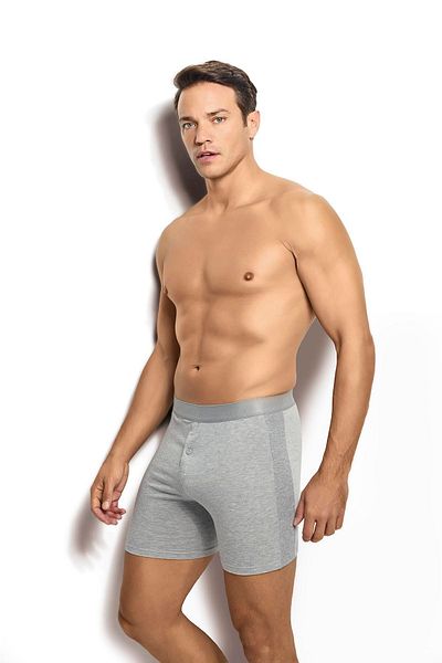 Jiber Ανδρικό γκρι βαμβακερό Lycra Boxer 125