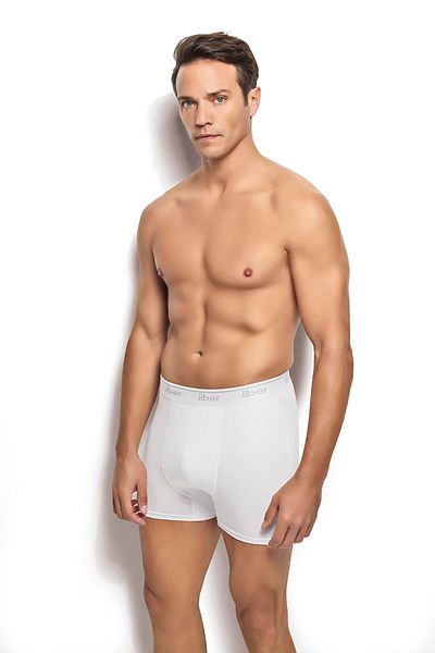 Jiber Ανδρικό λευκό βαμβακερό Lycra Boxer 6 τεμαχίων 156
