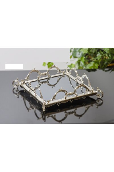 BULUTHOMEAKSESUAR صينية مربعة كلاسيكية 37X37 سم فضي