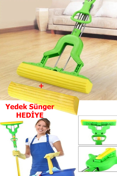 Profit Home Yeşil Renk Kelebek Mop  + Yedek Sünger, Sünger Mop