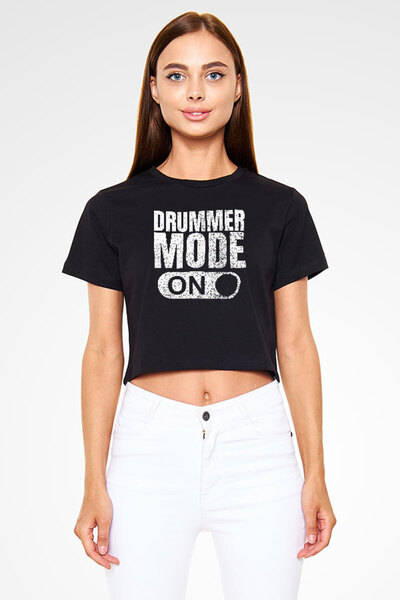 Darkhane Drum Mode Light Black Unisex Crop Top T-Shirt