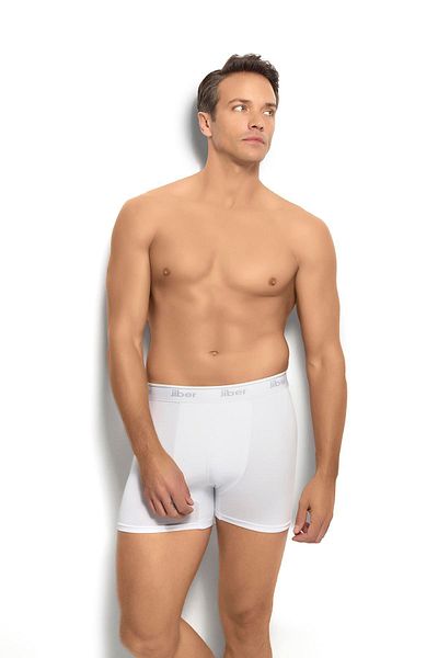 Jiber Ανδρικό λευκό βαμβακερό Lycra Boxer 6 τεμαχίων 156