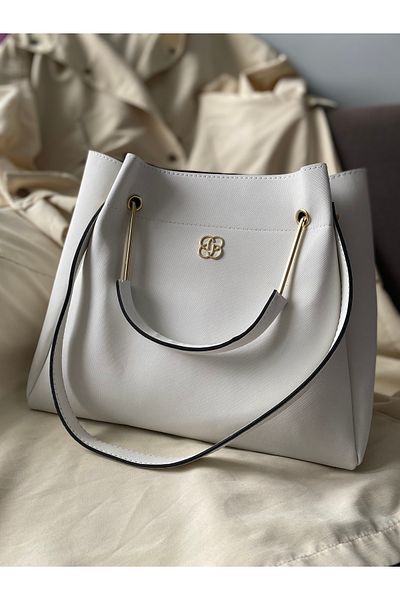 Zeynep Ceyda Koçak Geantă de umăr Bagg White pentru femei Lacoste Leather
