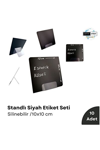 Şeffaf Etiket 10 komada brisivih etiketa za tablu, stalak 10x10 cm, nazivna p...
