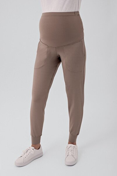 Artış Uzun Kollu Fermuarlı Jogger Esnek Hamile Eşofman Takımı