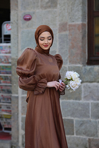 BAHARYAMAÇLI Kadın Kahve Kayla Tesettür Abiye