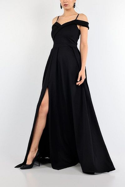 Secret Passion Lingerie ΜΑΚΡΥ ΜΑΥΡΟ ΒΡΑΔΙΝΟ ΦΟΡΕΜΑ 078 58871