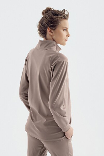 Artış Uzun Kollu Fermuarlı Jogger Esnek Hamile Eşofman Takımı