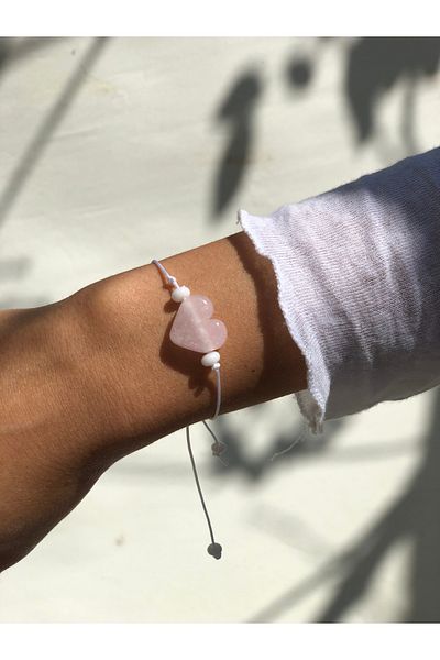 Tam Seramik Handmade Murano Glass Bracelet Transparent Heart