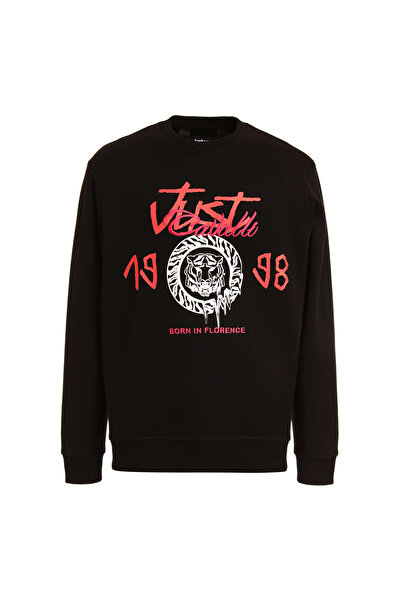Just Cavalli Bisiklet Yaka Siyah Erkek Sweatshırt 75oaıı01