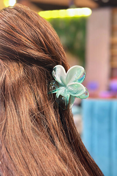 PREGIO 6’li Xl Büyük Boy Şeffaf Lotus Çiçeği Mandal Saç Tokası