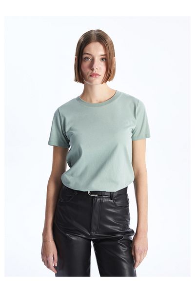 LC Waikiki Women's T-Shirt - Crew Neck, Solid Cut, Short Sleeve