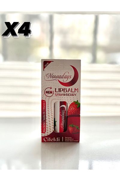 Nowadays LIP BALM Lip Protector Strawberry/Strawberry SET OF 4