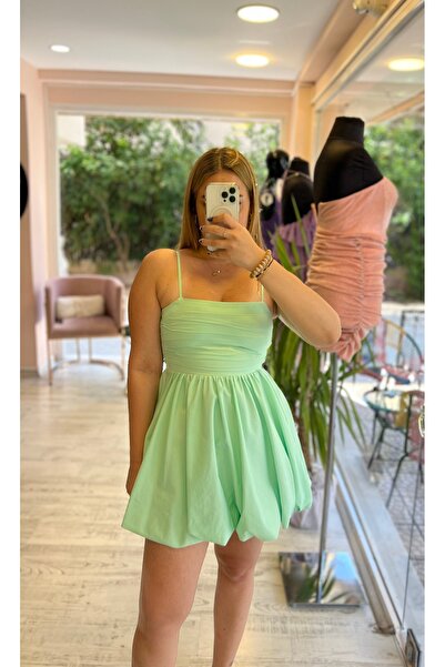 HANER BUTİK فستان قصير بأشرطة