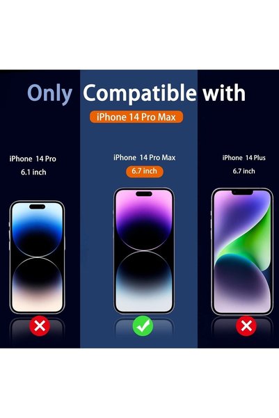 USIDE iPhone 14 Pro Max Compatible Premium Yellowing Resistant Metal Keyed Space Hard Transparent Cover Case