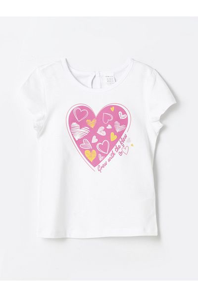 LC Waikiki Crew Neck Printed Baby Girl T-Shirt and Shorts Set of 2