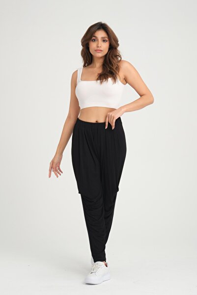 ESPİNA Women's Side and Waist Pleated Comfortable Fit Shalwar Trousers