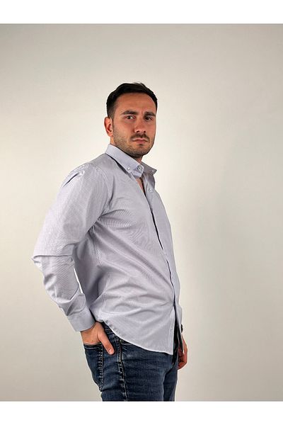 Mad&Calf Cămașă cu mânecă lungă, cu dungi subțiri, pentru bărbați