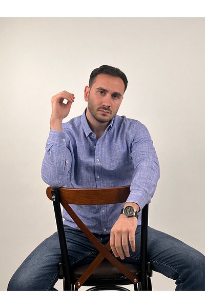Mad&Calf Cămașă cu mânecă lungă, cu model de broderie, pentru bărbați