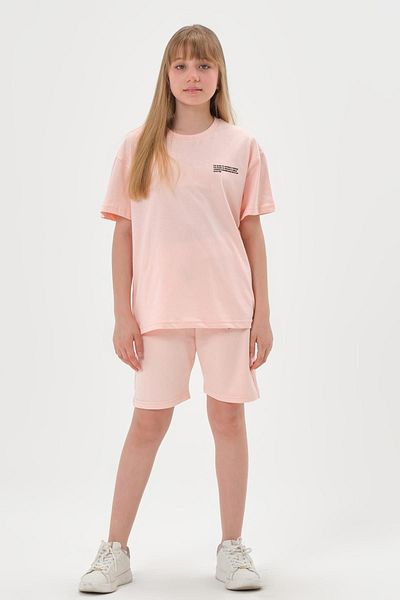 Black One 100% Cotton Fabric Crew Neck T-Shirt Shorts Girl's Summer Bottom Top Set