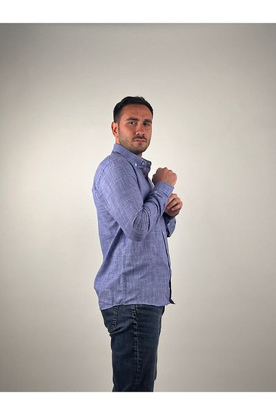 Mad&Calf Cămașă cu mânecă lungă, cu model de broderie, pentru bărbați