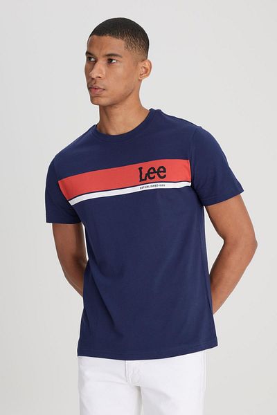 Lee Ανδρικό μπλουζάκι Lee με στάμπα - L211912410 Navy