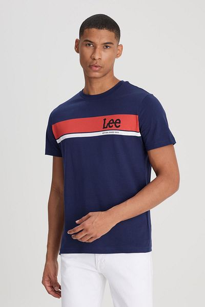 Lee Ανδρικό μπλουζάκι Lee με στάμπα - L211912410 Navy