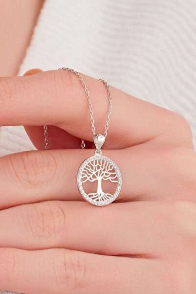BegiSilver 925 Ayar Gümüş Şık Tasarım Hayat Ağacı Kadın Kolye