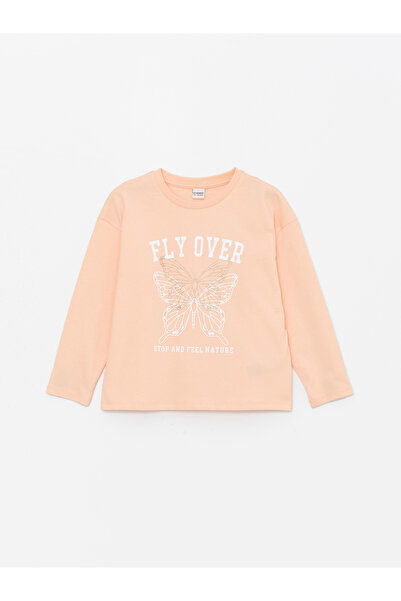 LC Waikiki Μακρυμάνικο μπλουζάκι για κορίτσια με στάμπα με λαιμόκοψη