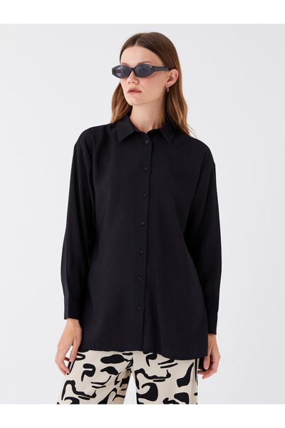 LC Waikiki Oversize Women's Tunic Shirt - Plain Long Sleeve