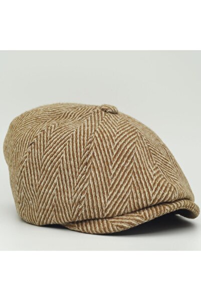 şapkadan Ανδρικό καπέλο Peaky Blinders με μοτίβο ψαροκόκαλο από μαλλί