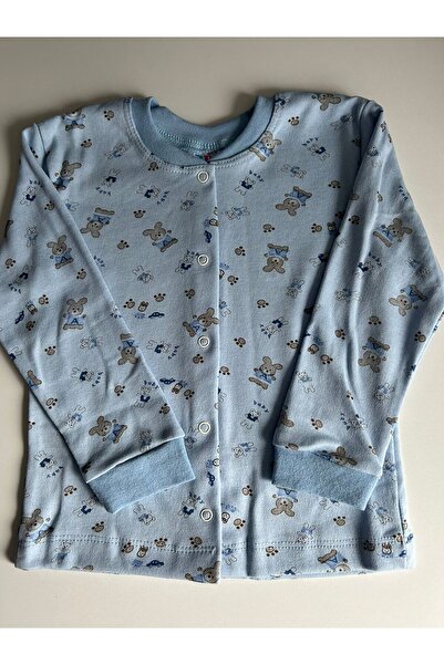 ZYS Ayıcık Desenli Çıtçıtlı Erkek Çocuk Pijama Takımı