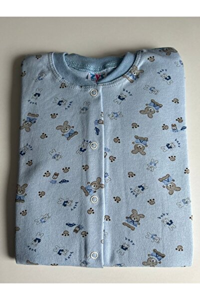 ZYS Ayıcık Desenli Çıtçıtlı Erkek Çocuk Pijama Takımı