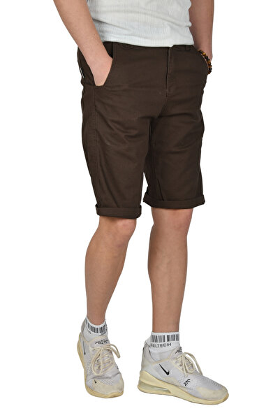 DeepSEA Men's Brown New Season Zippered Slim Fit Cargo Shorts Capri2301613
