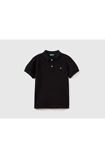 Benetton United Colors of Benetton Erkek Çocuk Siyah Polo Yaka T-shirt BNT-B