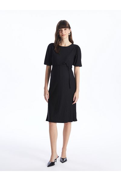 LC Waikiki Crew Neck Straight Short Sleeve Maternity Dress