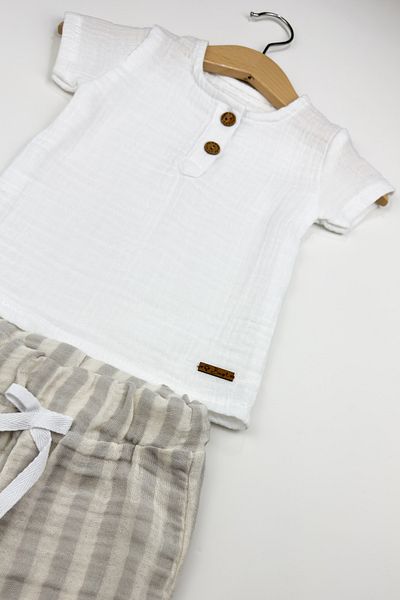 Globaby Muslin Striped 2-Piece Men's Set