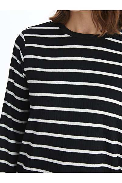 LC Waikiki Csíkos nyakú, hosszú ujjú, túlméretezett női tunika