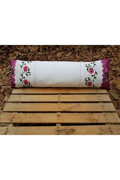 BEGÜLDAN Gül Desenli Kanaviçeli Dantelli Bordo Başlıklı Bir Yastıkta Kocayın ...