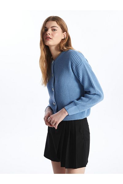 LC Waikiki Tricotaj de damă Cardigan - Decolteu, mânecă lungă solidă