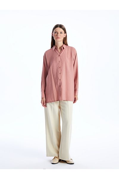 LC Waikiki Μονό μακρυμάνικο oversize γυναικείο πουκάμισο χιτώνα