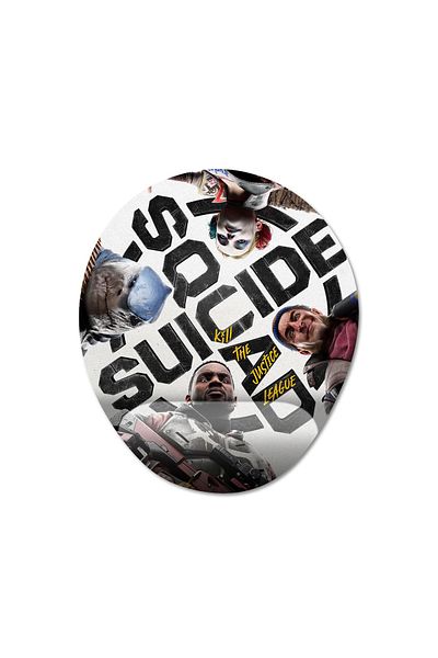 Pixxa Suicide Squad: نموذج لوحة ماوس لدعم المعصم Kill the Justice League - بيضاوي واحد