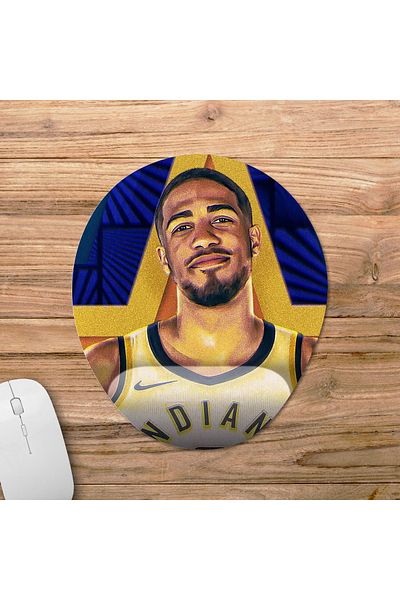 Pixxa لوحة ماوس Tyrese Haliburton NBA - مع دعم للمعصم، 3 موديلات بيضاوية