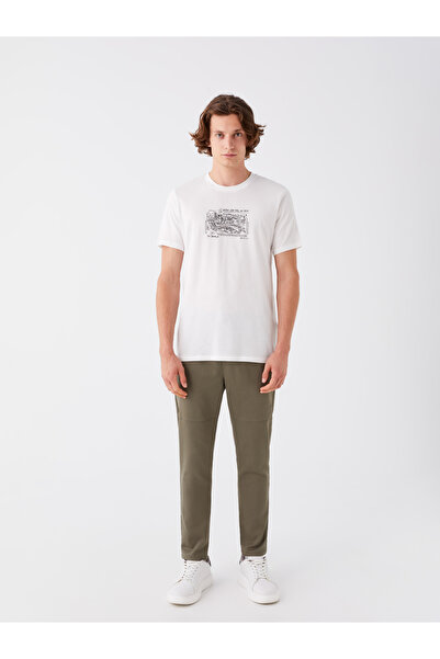 LC Waikiki Printed Men's Combed Cotton T-Shirt - Crew Neck, Short Sleeve