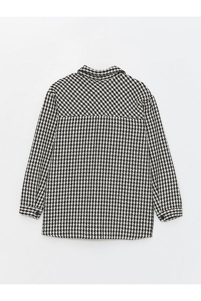 LC Waikiki Houndstooth Patterned Long Sleeve Girl's Shirt