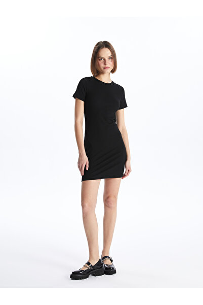 LC Waikiki Γυναικείο φόρεμα Bodycon - Crew λαιμόκοψη, μασίφ, κοντό μανίκι
