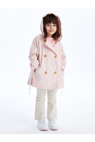 LC Waikiki LCW Baby Basic-Trenchcoat mit Kapuze und langen Ärmeln für Babys