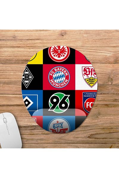 Pixxa لوحة ماوس لدعم المعصم من الدوري الألماني لكرة القدم من Bundesliga - موديل 1 بيضاوي