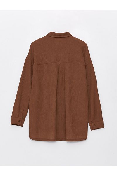 LC Waikiki Übergroßes Damen-Tunika-Shirt – einfarbig, lange Ärmel